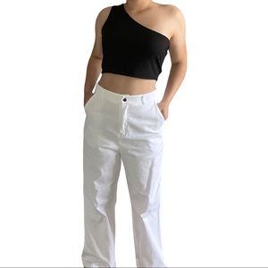 High Waist Flare Leg Cropped Pants